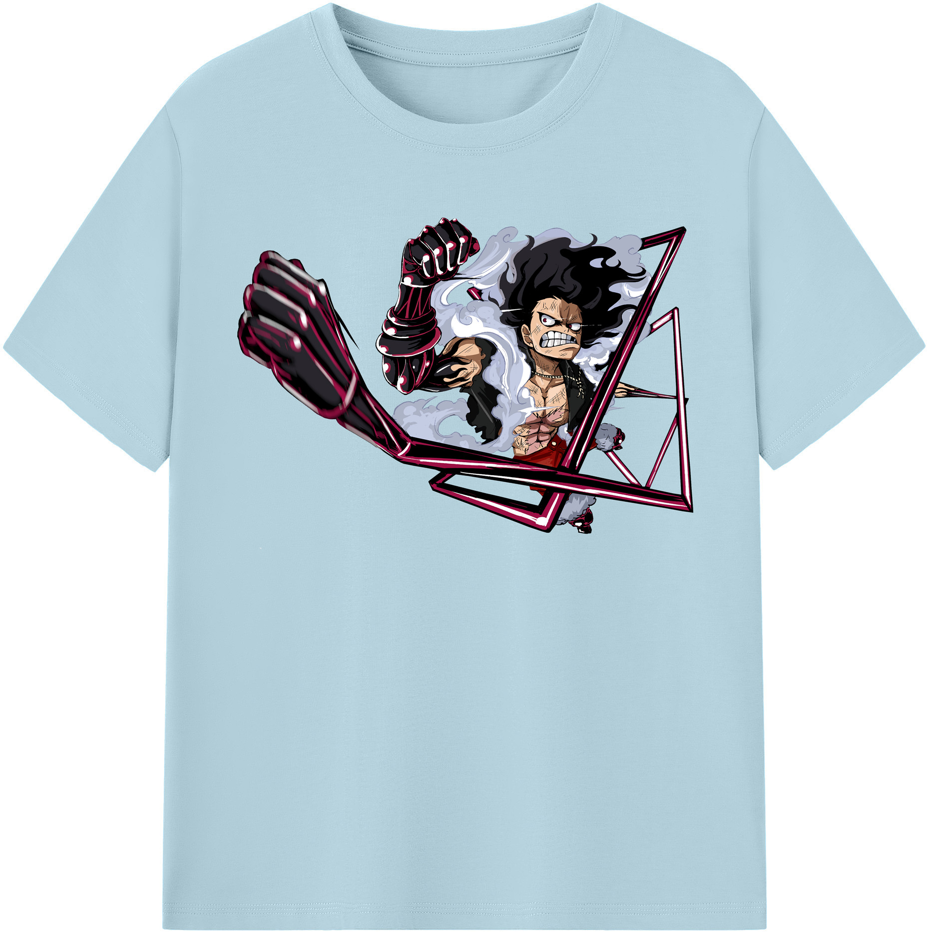 ワンピース モンキー・D・ルフィ ONE PIECE Monkey D. Luffy 綿100％半袖Tシャツ（フロントプリント）
